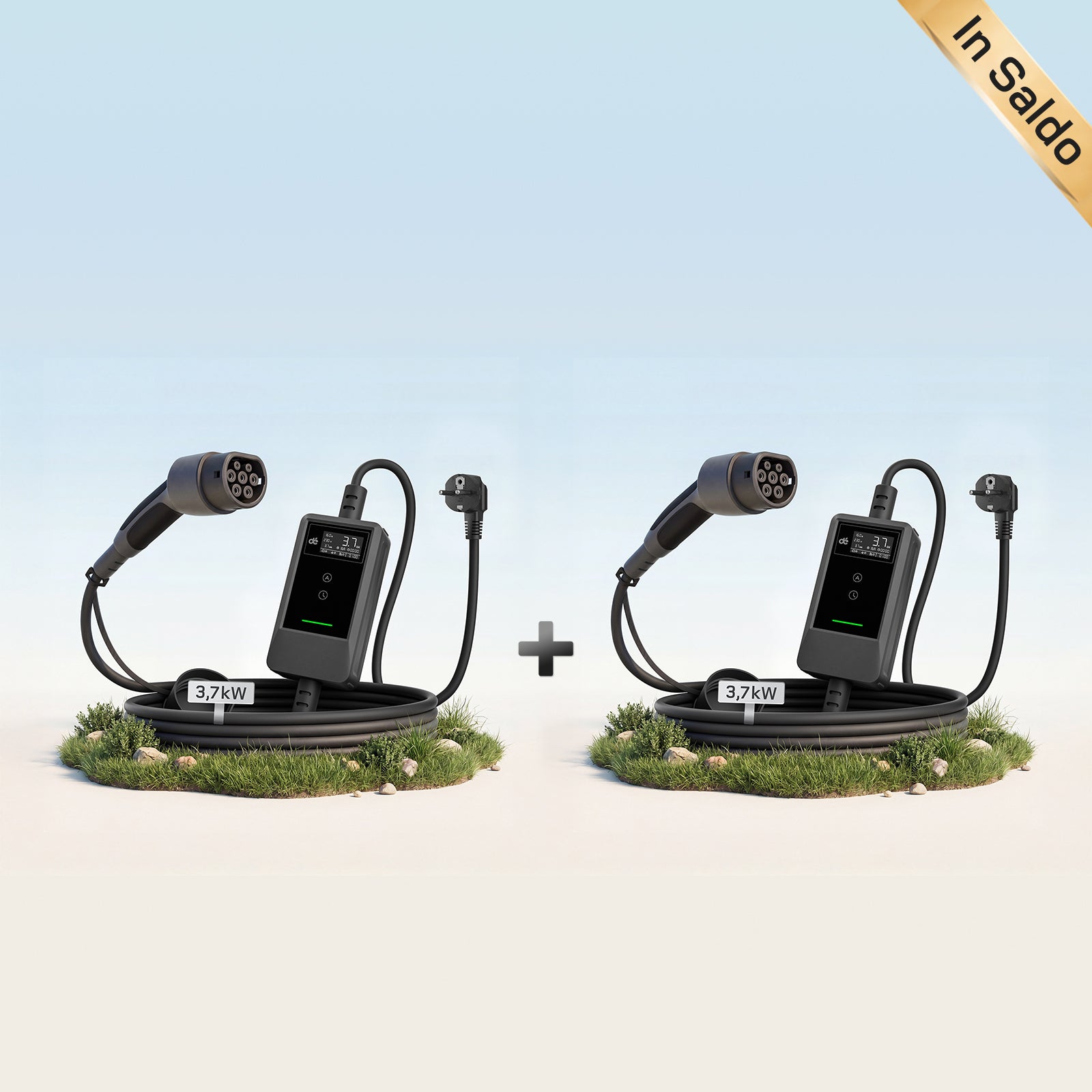 dé Caricatore Auto Elettrica Portatile 3,7 kW Tipo 2 Schuko (6–16A) con APP & LCD (*2)
