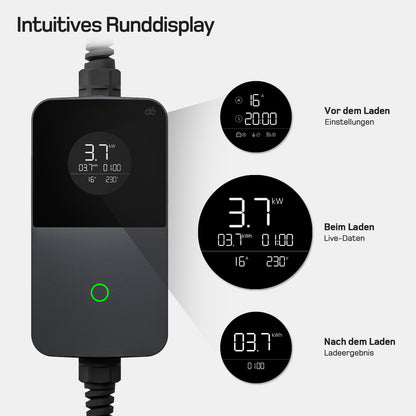 Cavo di ricarica Tipo 2 Schuko da 3,7 kW con APP