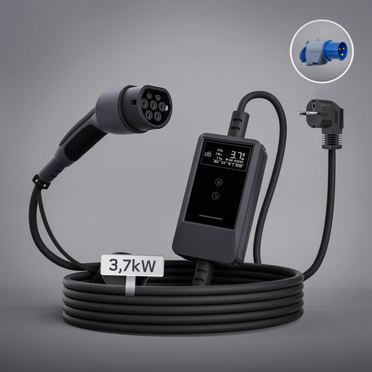 dé Caricatore Auto Elettrica Portatile 3,7 kW Tipo 2 Schuko (6–16A) con APP & LCD