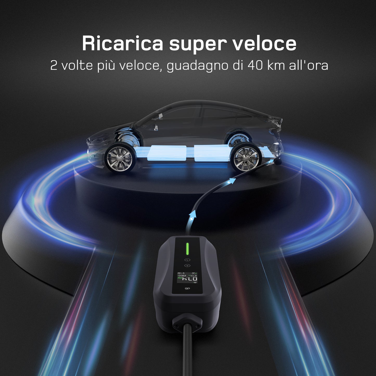 dé Caricatore EV Portatile 7 kW Tipo 2 T1 (32A, Monofase)