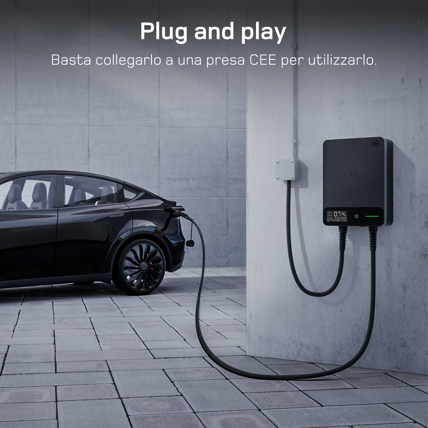 dé Wallbox Smart 7,4 kW Monofase Tipo 2 (32A, 230V) – Wi-Fi/Bluetooth, RFID