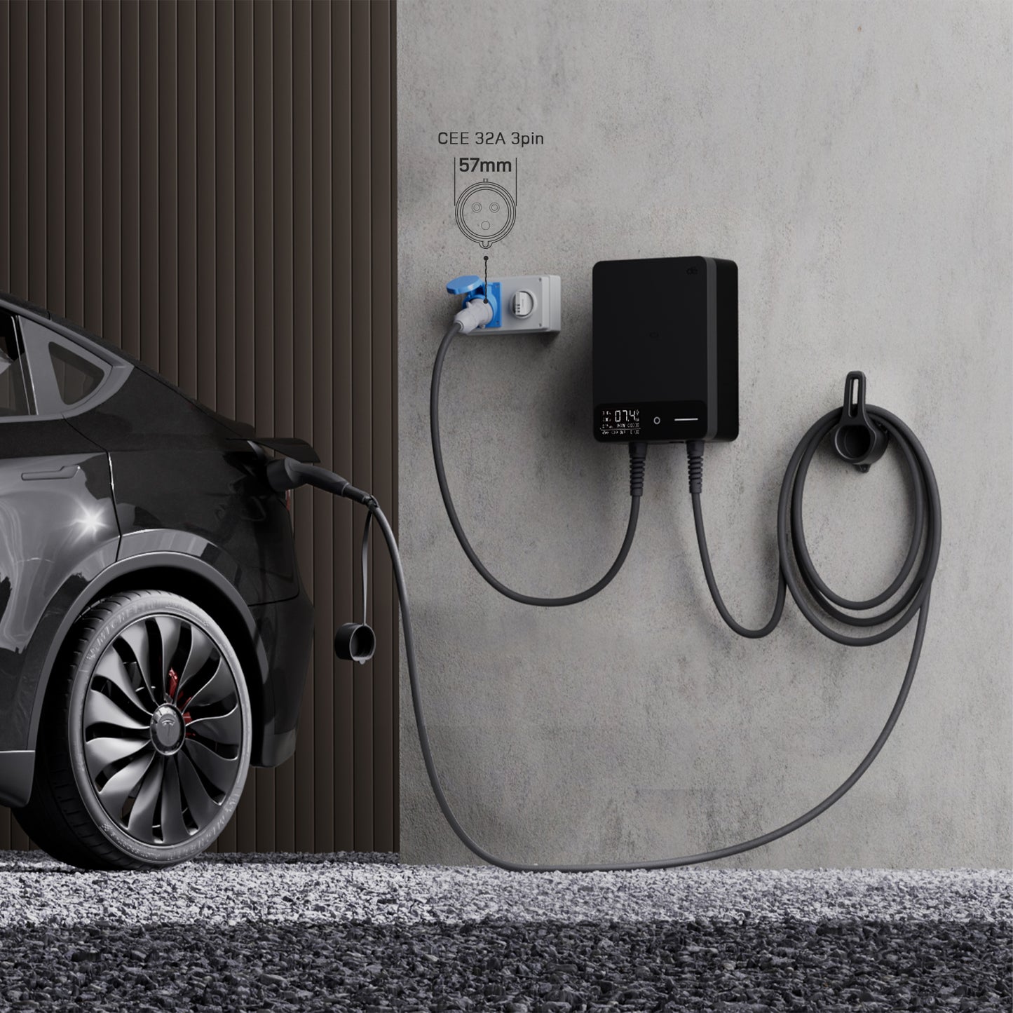 dé Wallbox Smart 7,4 kW Monofase Tipo 2 (32A, 230V) – Wi-Fi/Bluetooth, RFID