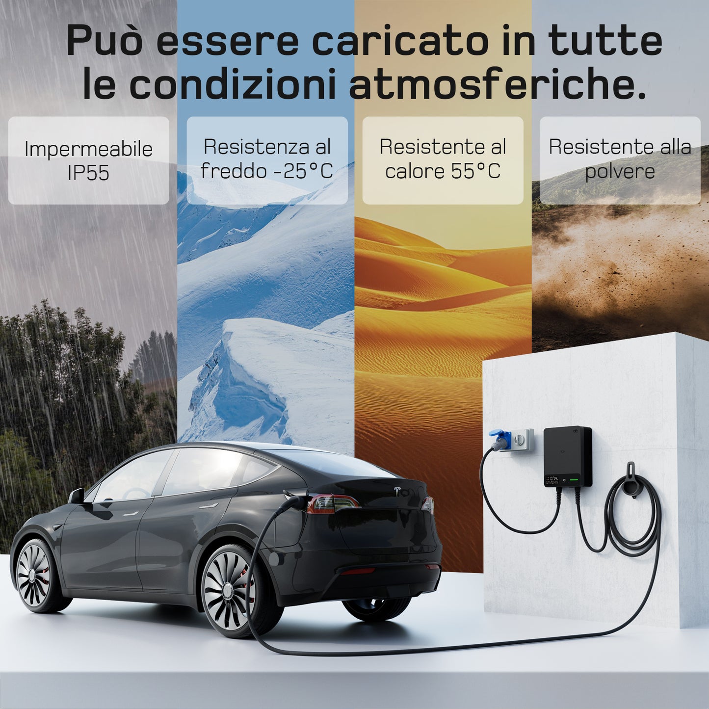 dé Wallbox Smart 7,4 kW Monofase Tipo 2 (32A, 230V) – Wi-Fi/Bluetooth, RFID