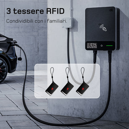 dé Wallbox Smart 7,4 kW Monofase Tipo 2 (32A, 230V) – Wi-Fi/Bluetooth, RFID