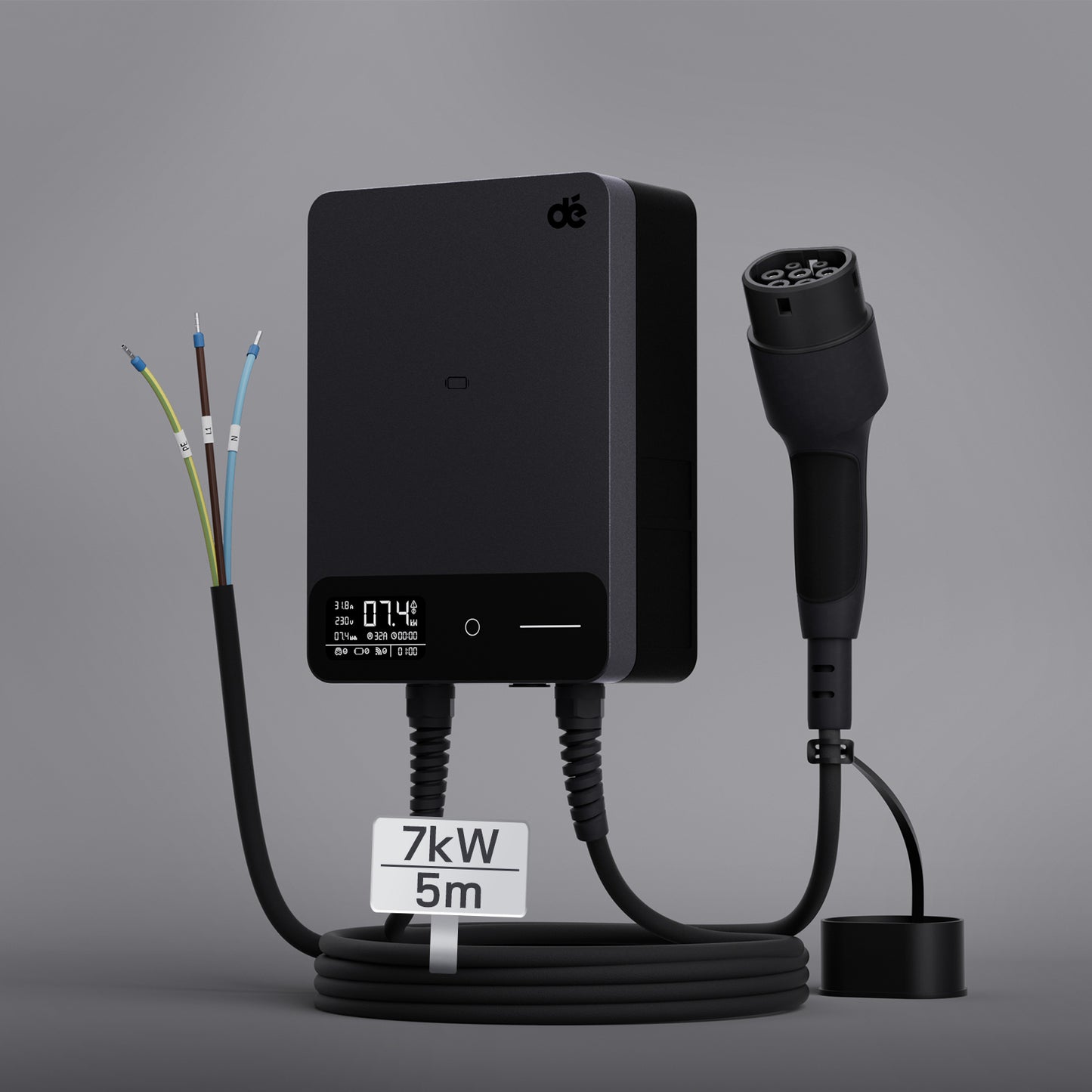 dé Wallbox Smart 7,4 kW Monofase Tipo 2 (32A, 230V) – Wi-Fi/Bluetooth, RFID