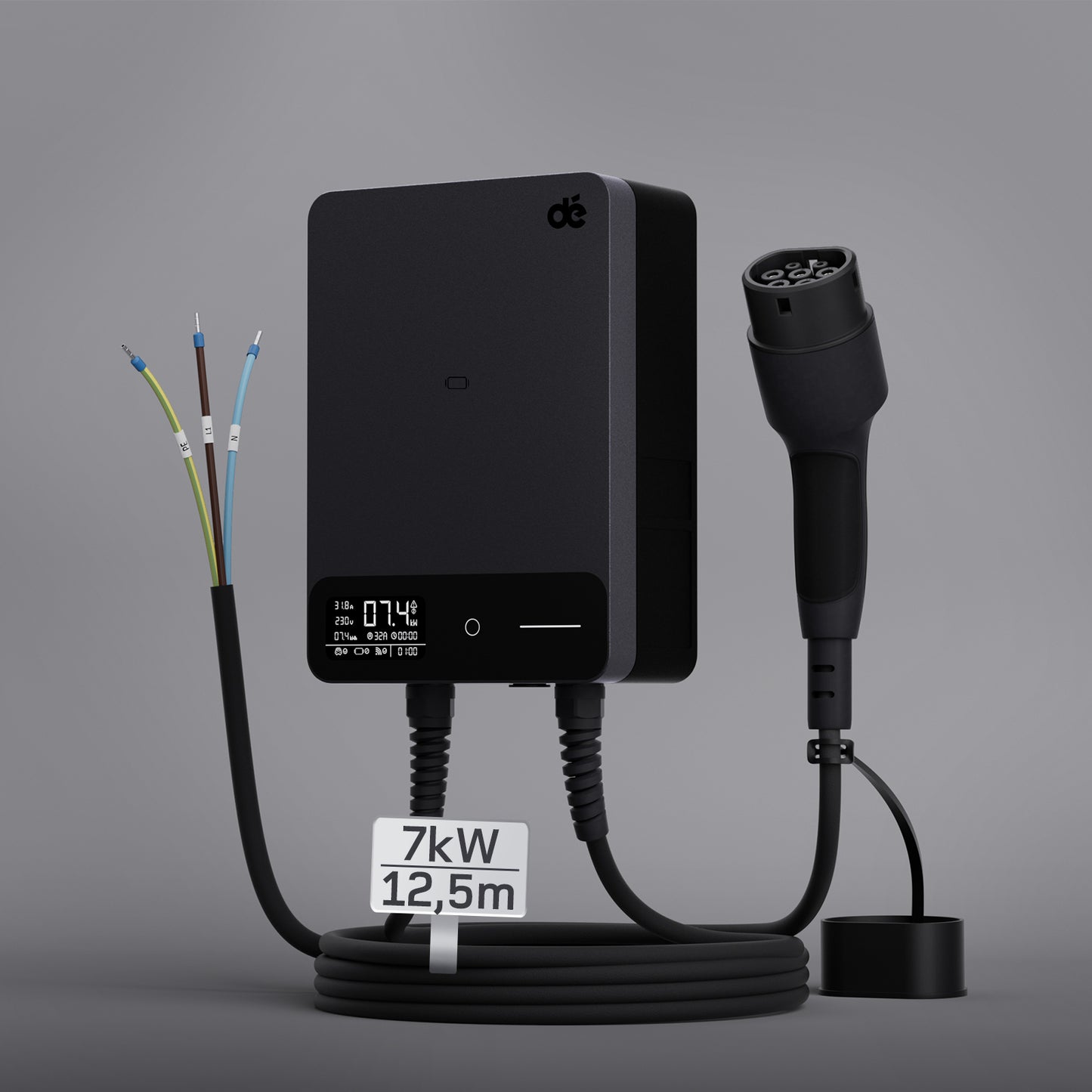 dé Wallbox Smart 7,4 kW Monofase Tipo 2 (32A, 230V) – Wi-Fi/Bluetooth, RFID