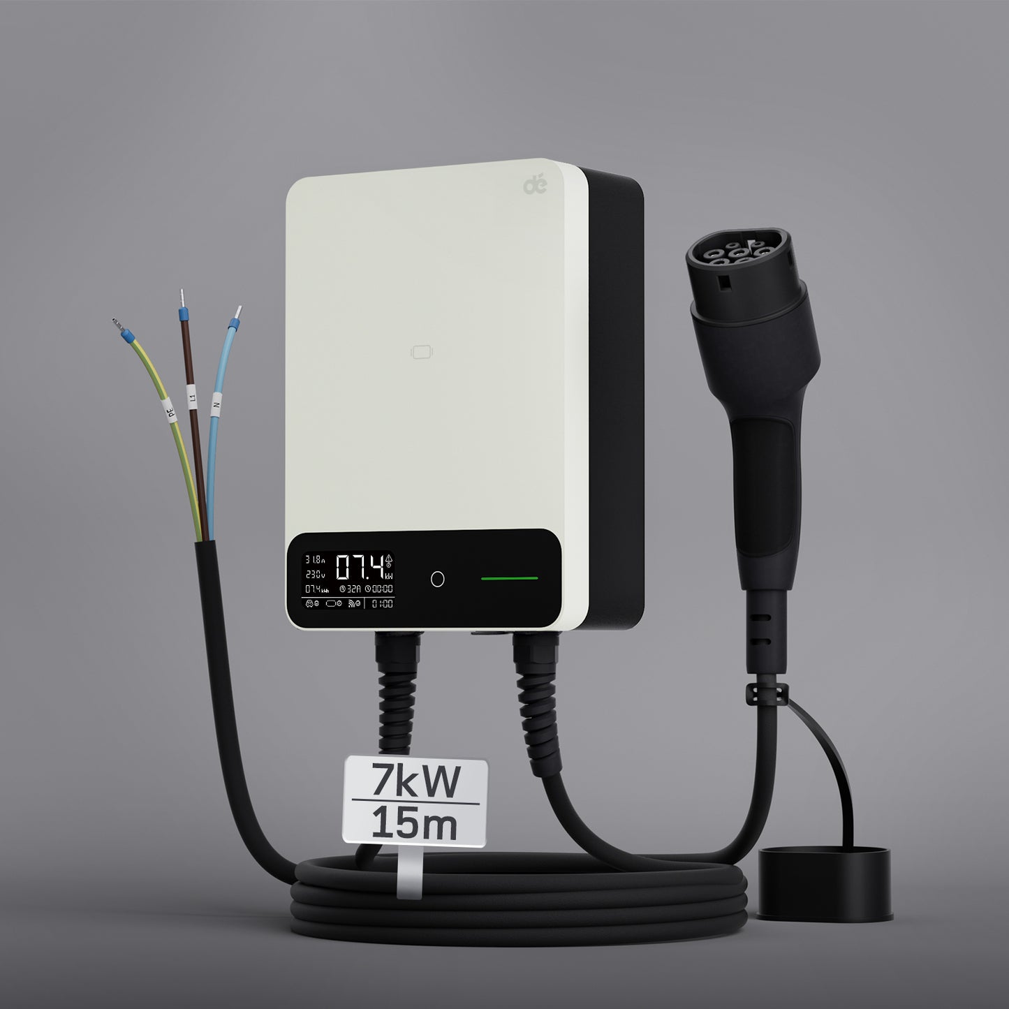 dé Wallbox Smart 7,4 kW Monofase Tipo 2 (32A, 230V) – Wi-Fi/Bluetooth, RFID